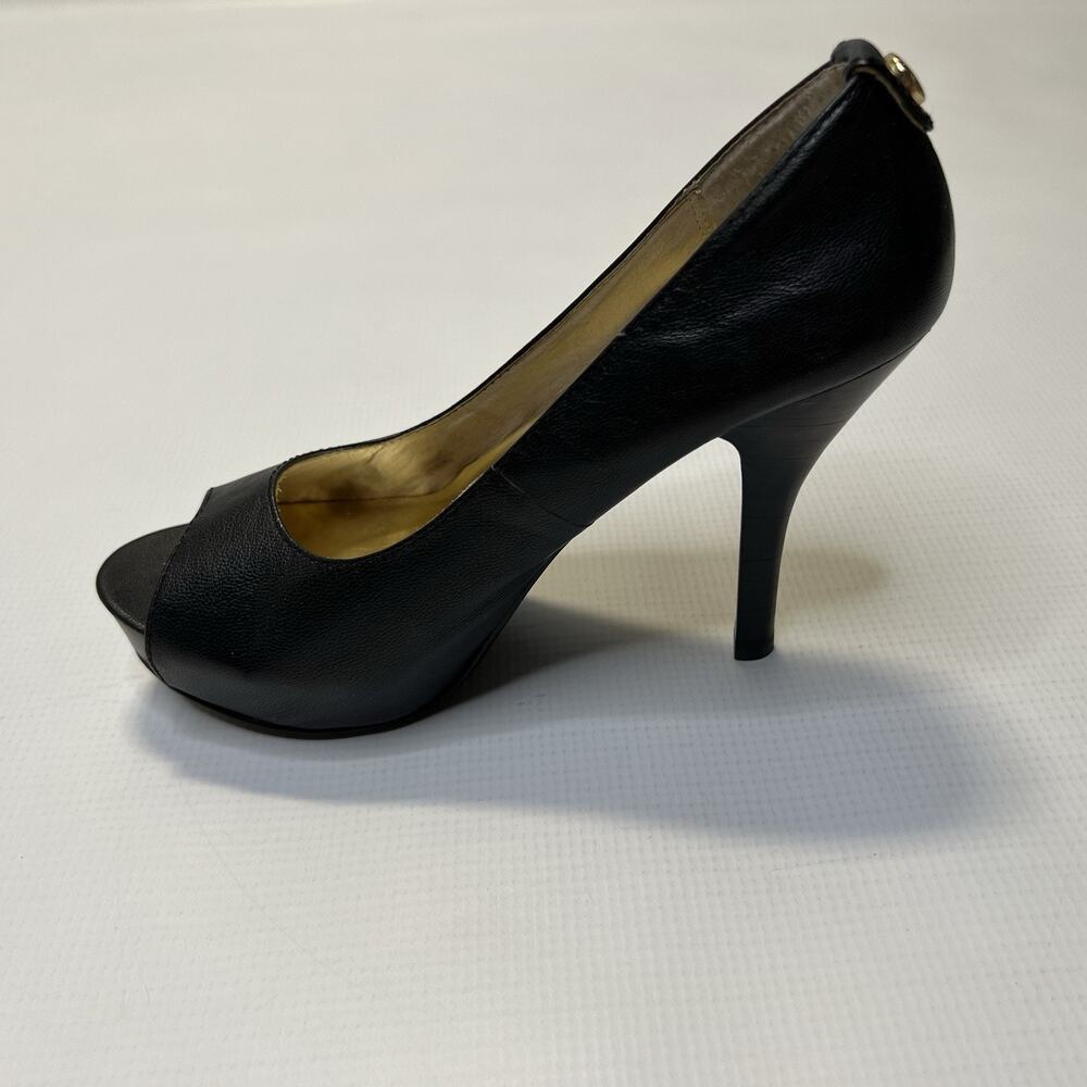 Michael michael Kors Peep Toe Hidden Platform Leather Stiletto Pumps Heels 6.5 - Picture 3 of 9